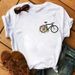 European And American Cross-border Foreign Trade Wholesale Floral Bicycle Print Round-neck Plus-size Short-sleeve_ecoleips.com