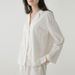 100% Cotton Jacquard White Homewear Ladies Suit Spring New Lapel Button Cardigan Shirt Pants Two-Piece Sets Women's Clothing_ecoleips.com
