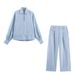 Women's Denim Long Sleeve Shirt Top – Stylish & Comfortable Casual Blouse For Women, Urban Fashion, Button-Down Design, Xs/S/M/L_ecoleips.com