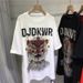 Women's Clothing pounds fat mm heavy industry hot diamond short sleeved T shirt women's New Year red dragon loose thickened brushed top_ecoleips.com