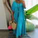 Women's Casual Short Sleeve Dress Asymmetrical Neck Cotton Linen Solid Color_ecoleips.com