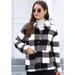 Plaid Fleece Jacket For Women - Classic Long Sleeve Coat With Patch Pockets (Winter Casual Outerwear, Multiple Colors & Sizes)_ecoleips.com