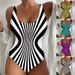 Aria Basics Women's Swimsuit 2026 Summer New Popular European And American Sexy Strap One-piece Striped Quick-dry Swimwear_ecoleips.com