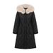 Women's Long Puffer Jacket With Faux Fur Trim Hood Winter Warm Coat Slim Fit Windproof Outerwear (Black/Beige/Brown/Khaki)_ecoleips.com