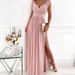 Women's Sleeveless Lace Backless Side Slit Bodycon Midi Dress – Elegant Party Gown_ecoleips.com