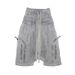 Summer Dark Gothic Style Women's Y2K Pants with Double Waistband Design Fake Two-Piece Set Personality Cross Border Fashion 2025_ecoleips.com