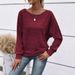 Women's Clothing: Autumn/Winter Round-Neck Bat-Sleeve Top With T-Shirt Design_ecoleips.com