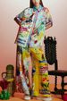Women's Clothing Satin Print Short Sleeved Holiday Leisure Tether Suit_ecoleips.com