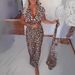Women's Short-Sleeved Leopard Print Dress Spring 2026 Long Skirt Independent Website European And American Cross Border New Arrivals_ecoleips.com