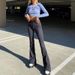 AC554 European And American Women's Clothing 2024 Cross-border Autumn New Casual Solid Color High-waisted Slim-fit_ecoleips.com
