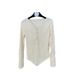 V-Neck Long Sleeve Top With Sequins, Tie-Front Detail And Asymmetric Hemline, Korean Style Casual Blouse For Women_ecoleips.com