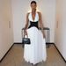 2026 New European And American Style Fashion Women's Clothing Contrasting Colors, Slim-fitting Long Skirt, Sleeveless Neck And Waist Dress_ecoleips.com