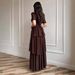 Women's Clothing Summer Style Round Neck Short Sleeve Multi Layer Cake Dress For Women For Formal & Casual For Women_ecoleips.com