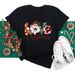 European And American Cross-border Foreign Trade Women's Clothing Christmas-themed Round-neck Printed Short-sleeve_ecoleips.com