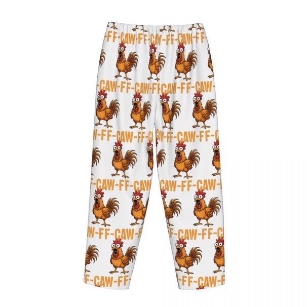 F-CAW-F Funny Chicken T-Shirt - Crazy Farm Animal Humor Ladies Lounge Pants Comfy Pajama Pants Home Sleep Bottoms_ecoleips.com