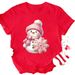 European And American Cross-border Foreign Trade Women's Clothing Christmas-themed Round-neck Printed Short-sleeve_ecoleips.com