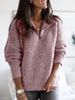 Women’s Chunky Knit Zipper Sweater – Winter-Ready Acrylic-Blend Pullover (S-5XL, Khaki/Red/Black/Light Gray/Dark Gray/Bluish)_ecoleips.com
