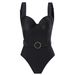 Women's Clothing New Solid Color One Piece Fashion Sexy Swimsuit Female Retro Belly Covering Slim Swimsuit Suit_ecoleips.com