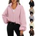Women's Clothing Autumn Fashion Casual Stand Collar Long Sleeve Zipper Drawstring Warm Cardigan Loose Sweater_ecoleips.com