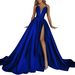 Elegant Strapless Ball Gown High Slit A-Line Evening Dress for Women Parties Special Occasions_ecoleips.com