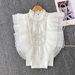 Premium Women's Butterfly Wing Blouse Trendy Beaded Sleeveless Top Youthful Design for Summer Ethereal Look_ecoleips.com