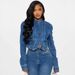 Fashion Retro Women's Denim Jacket Set Button Detail American Style Clothing_ecoleips.com