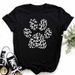 European And American Casual Base Shirt New Animal Paw Print Short-sleeve T-shirt Women's Clothing_ecoleips.com