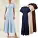 S Brand Women's Elegant round Neck Short Sleeved Dress Slimming Long Knitted Cross Border Summer Fashion Dress_ecoleips.com