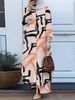 Verve 2025 Muslim Women's Fashion Floral Print Two-Piece Spring And Autumn Clothing Long Shirt Wide-Leg Pants Set_ecoleips.com