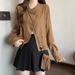Retro Suede Cropped Jacket – Women’s Vintage Button-Up Biker Jacket In Khaki & Coffee (XS-XL)_ecoleips.com