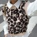 Women's Clothing Fashionable Leopard Print Sleeveless Knit Sweater Vest For Women - Loose Fit, Casual Chic, Autumn Winter Wardrobe Essential_ecoleips.com