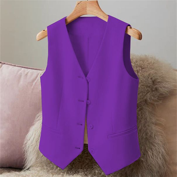 New Style Suit Small Spring And Autumn, Slim Fit Outerwear Women, Black Short Vest For Petite Women_ecoleips.com