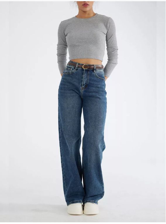 Women's Wide-Leg Jeans – High Waist Flared Denim Pants – Fashion Stretch Cotton Trousers_ecoleips.com