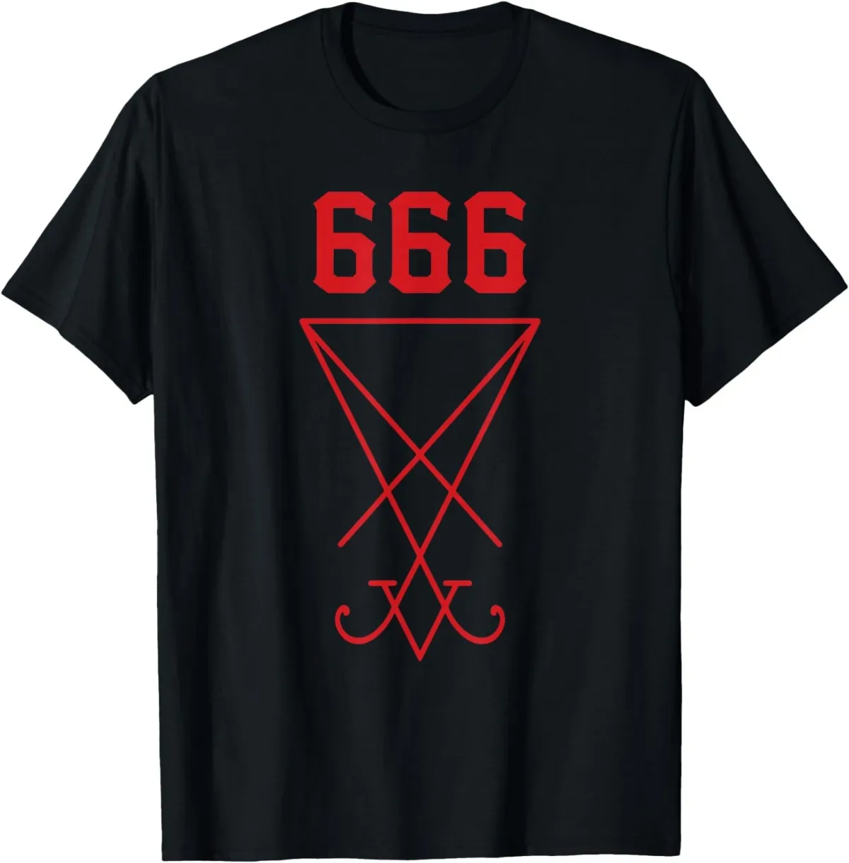 Women's T-Shirts 666 - Satanic Symbol (Sign Of The Devil) T-Shirt_ecoleips.com