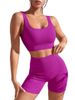 Women's Clothing Yoga Sports Top Tight Quick Drying Moisture Absorbing High Waist Hip Lifting Yoga Shorts Suit For Women_ecoleips.com
