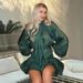 Elegant Temperament Suit For Women 2025 Spring Summer New Bowknot Puff Sleeve Tie Pleated Top Waist-Cinching Skirt_ecoleips.com