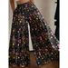 Womens Summer Casual Floral Print Flare Pants Loose Wide Leg Flowy Trousers Lightweight Mid Waist Boho Summer Pants_ecoleips.com