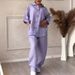 Women's Clothing 2 piece Set Large Size Cotton and Linen Shirt Set High Waist Loose Pants_ecoleips.com