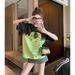 ng2510292 Summer American Retro Black Gradient Tie-dye Short-sleeve T-shirt For Women, High-end, Loose, Casual, Versatile,_ecoleips.com