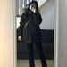 girl American Style High-End Quilted Jacket Thickened Black Hooded Coat For Women 2025 New Down Cotton Parka_ecoleips.com