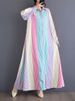 Long Sleeve Vintage Striped Long Shirt Dresses For Women Autumn New Loose Casual Dress Vestidos Fashion Elegant Clothing 2025_ecoleips.com