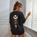 Women's Oversized Casual T-Shirt Comfort Fit Tee Breathable round Neck Short Sleeve Streetwear Top with Print_ecoleips.com