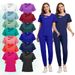 Women’s Clothing Women's Short Sleeved Suits For Washing Hands, Doctors, Nurses, Surgeons, Beauty Salons, Scrubs, Spas, Hand Washing Uniforms_ecoleips.com