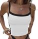 Women's Contrast Color Camisole Slimming Vest European American Style Spring Collection Sexy Backless Ultra Short Basic Top_ecoleips.com