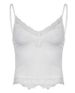 Lace Trim Spliced Ribbed Deep V Camisole, European And American Summer New Women's Clothing, Cropped Sexy Slim-fit Tank_ecoleips.com