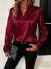 Women's Elegant V Neck Loose Fitting Shirt Top Versatile Simple Design Bestselling_ecoleips.com