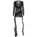 Women’s New Arrival Fashion Dress Round Neck Long Sleeve Lace Patchwork Ribbon Accent Casual Office Party Lace Long Sleeve Dress_ecoleips.com