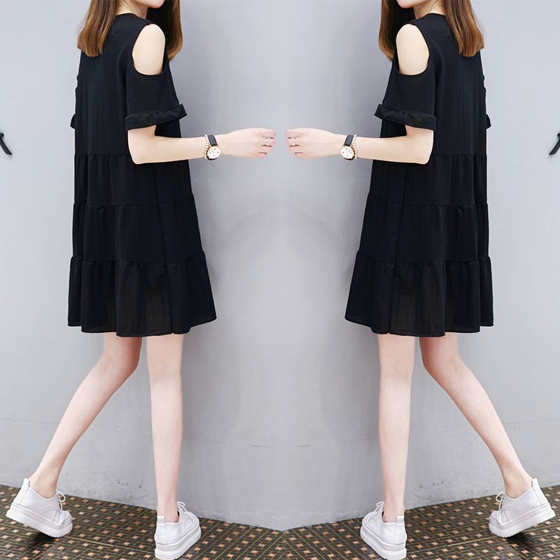 Wholesale New Women's Clothing In Korean Style: Loose-Fitting, Large Sizes; Slimming Design; Off-The-Shoulder, Medium-Le_ecoleips.com