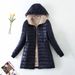 Women’s Longline Fleece-Lined Hooded Coat – Slim Fit Striped Winter Jacket With Cotton Padding For Casual & Office Wear_ecoleips.com