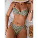 New Women's Printed Lace-Up Two-Piece Swimsuit Beach Spa Bikini Swimwear American Styl_ecoleips.com